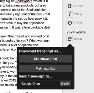 transcribing mpg files in just press record